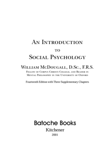 An Introduction to Social Psychology, 14th Edition (PDF)