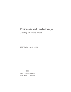 Personality and Psychotherapy - Treating the Whole Person (PDF)