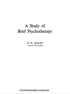 A Study of Brief Psychotherapy (PDF)