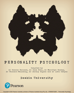 Personality Psychology – A Pearson Australia Custom Book (PDF)