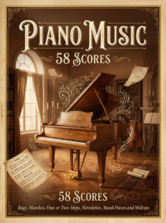 Piano Music. 58 Scores (rags, marches, one or two-steps, novelettes, mood pieces and waltzes) (PDF)